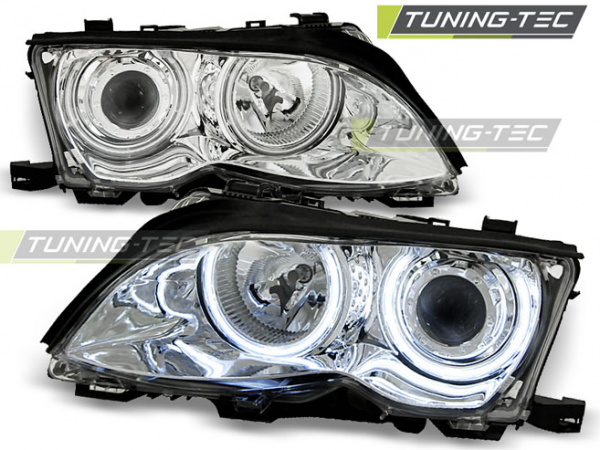 CCFL Angel Eyes Scheinwerfer für BMW 3er E46 01-05 chrom Set